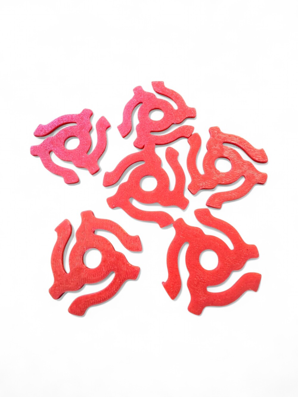 Adapter Inserts for 7" 45 RPM Records Red Plastic
